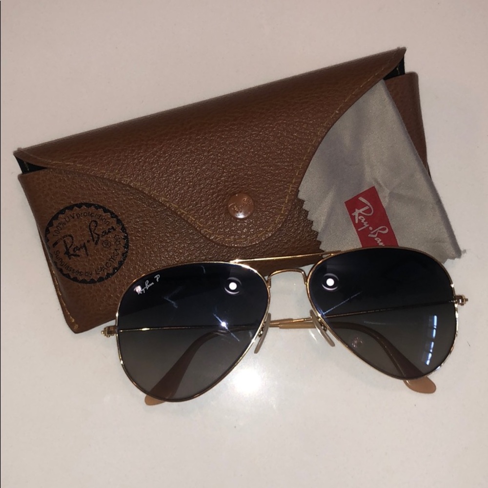 Ray Ban Aviator Gold Blue/Grey Gradient Polarized